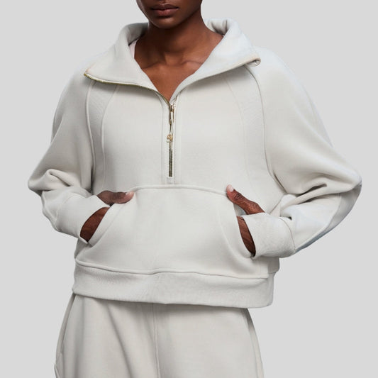 Wholesale Half-Zip Stand Collar Fleece Sweatshirt | Wonderxfans bulk activewear