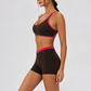 Wholesale Women's Color Block Cross-Back Sports Bra & High-waist Short (Pre-sale)