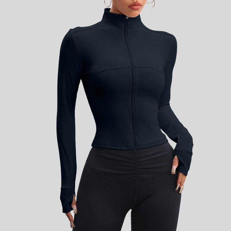 Slim Fit Stand Collar Zip Jacket