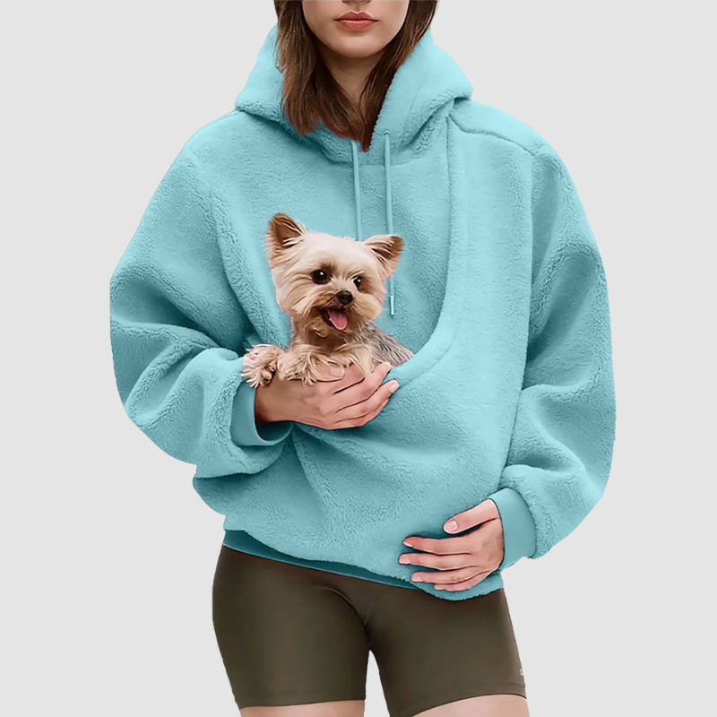 Wholesale loose sweatshirts with pet carrier pockets