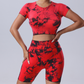 Tie-dye short-sleeve top and shorts two-piece set