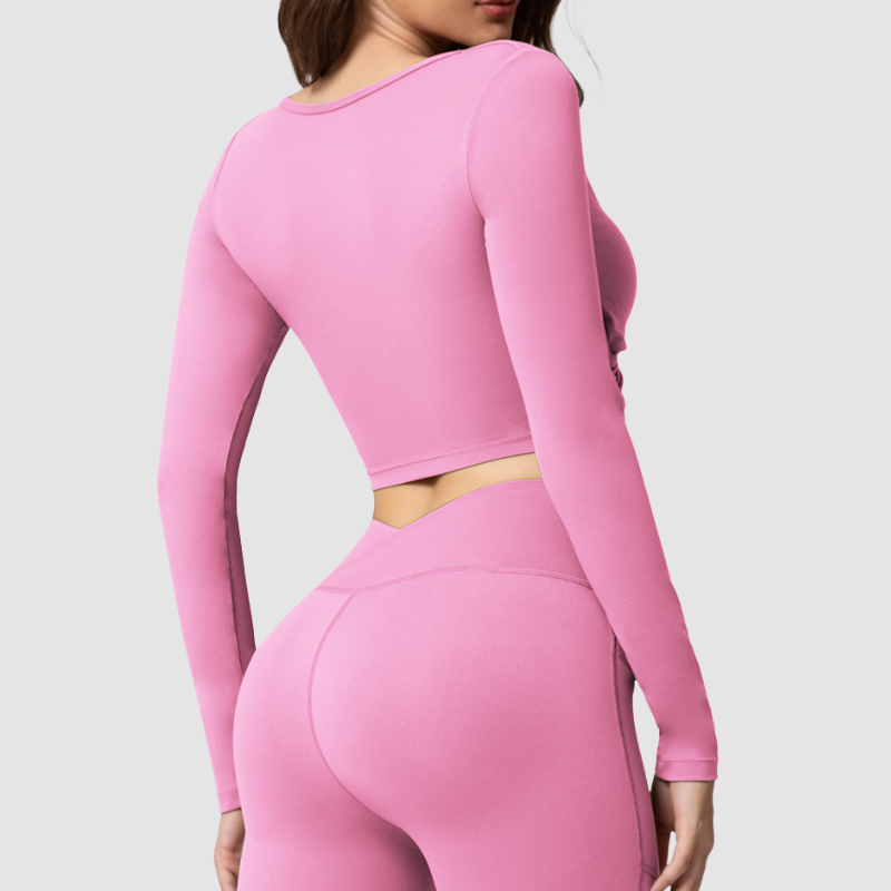 Wholesale Cross Deep V Neck Cropped Yoga Top