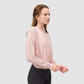 Wholesale Women's Slub-Texture Long-Sleeve Yoga Top – Loose Running Cover-Up