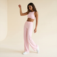 Wholesale Women's Brushed Fabric Sports Bra and Wide-Leg Pants Set
