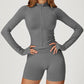 Snug-Fit Jacket + Butt-Lifting Shorts 2-Piece Set