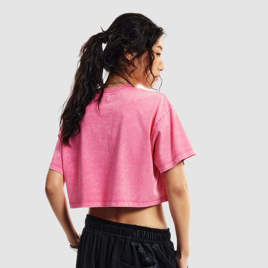 Wholesale Cropped Drop-Shoulder Tee – Cotton Sorona Blend Streetwear Top