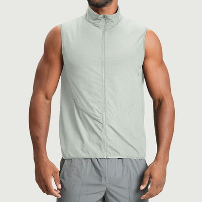 Wholesale mens stand collar zip tank top