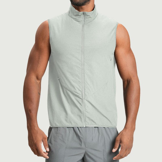 Wholesale mens stand collar zip tank top