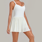 Wholesale Women's Fake Two-Piece Tennis Dress – Anti-Exposure Pleated Yoga Skirt w/ Built-in Shorts