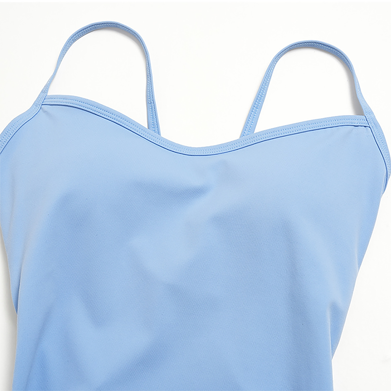 Wholesale Women's Cross-Back Yoga Bodysuit – Brushed Slim Fit Athletic Shorts Jumpsuit w/ Chest Pad