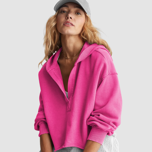 Wholesale loose-fitting hooded sweatshirts and V-neck tops