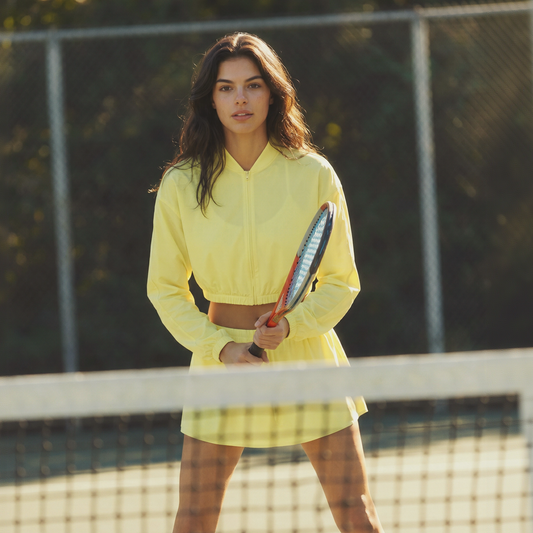 Wholesale Women's Ice-Cool Zip-Up Long Sleeve Jacket & Tennis Skirt Set – Quick-Dry Sun Protection
