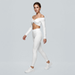 High-Elastic Quick-Dry Bare-Skin Long Sleeve Cover-Up + Bra + Leggings 3-piece set