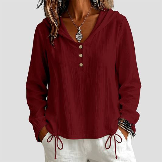 Wholesale Women's Fashion Casual Button Hooded Long Sleeve Shirt – European style fashion casual shirt