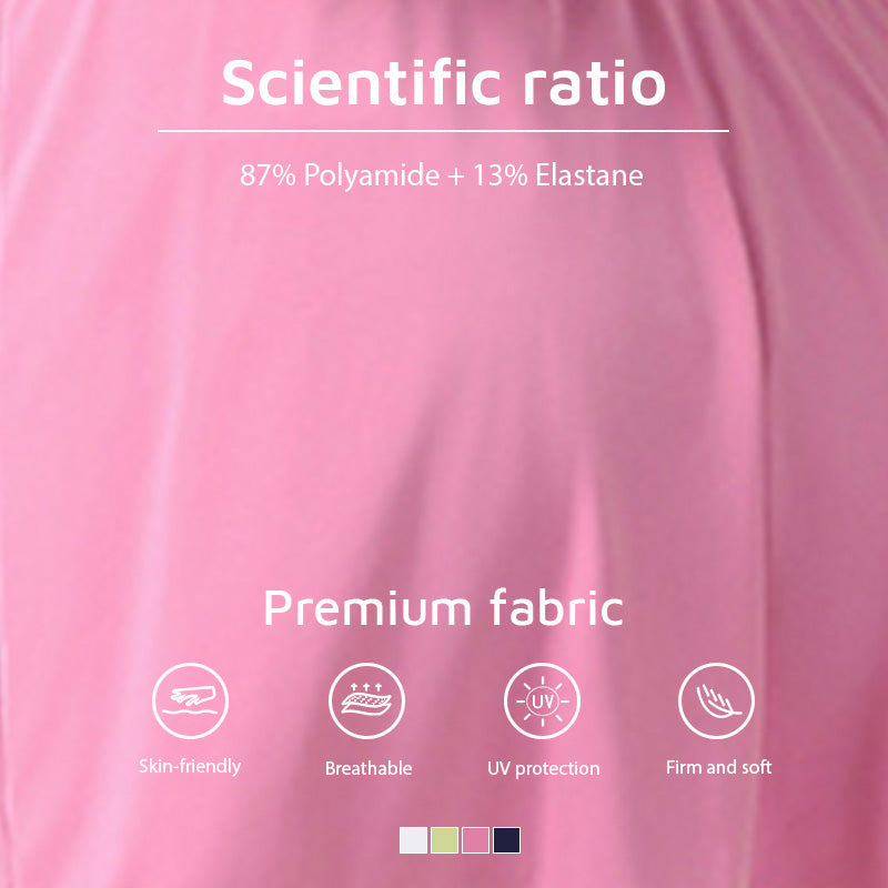 V-neck Sports Crop Top + Color-Blocked Skirt 2-Piece Set