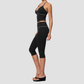 Wholesale Women's Brushed Yoga Set: Cross-Back Bra & Capri Pants – Colorblock Tummy Control