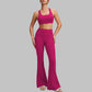 Square Neck Bra + High-Waist Flare Pants 2-Piece Set