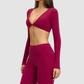Wholesale Long Sleeve V-Neck Fashion Short | Wonderxfans bulk activewear