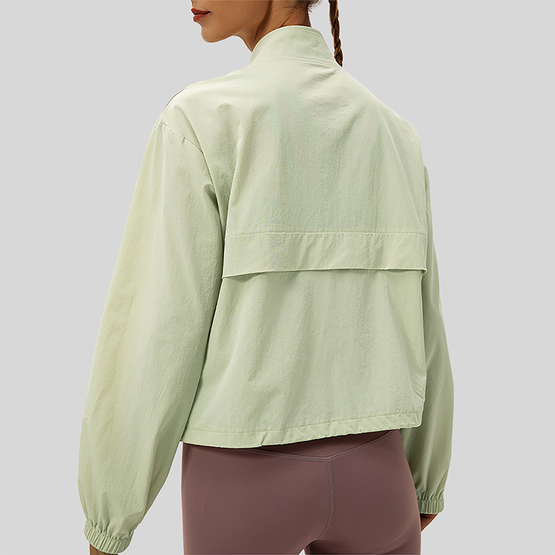 Women's Outdoor Windbreaker Loose Casual Yoga Jacket with Stand Collar