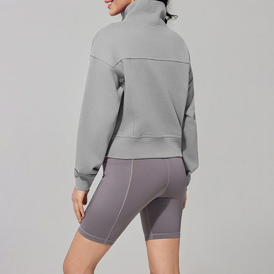 Wholesale High-neck short loose sweatshirt | Wonderxfans bulk activewear