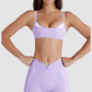 Faux two-piece color-blocked sports bra
