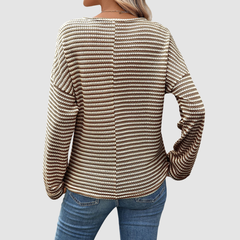 Wholesale women's striped waffle knit tops | Wonderxfans bulk activewear
