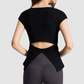 Wholesale Women's V-Neck Open-Back Short Sleeve Yoga T-Shirt – Pilates Bare-Feel Fitness Top