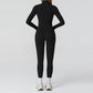 Long Sleeve Full Zipper Jacket + high waist leggings 2-piece set