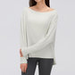 Wholesale Women's Activewear Loose Asymmetric-Shoulder Long-Sleeve Yoga Top