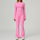 Long sleeve Sports top + Flared Leg pants 2-piece set