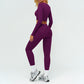 Slim-fitting long-sleeved top + tight-fitting athletic leggings 2-piece set