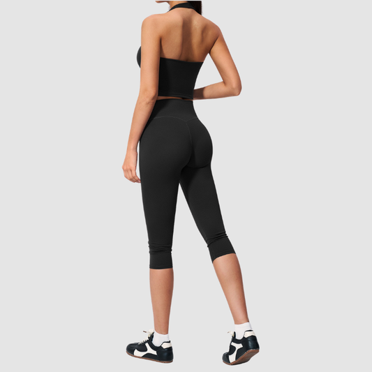 Wholesale Women's Sports Bra and Mid-Length Shorts Set – Brushed Peach-Lift Yoga Set