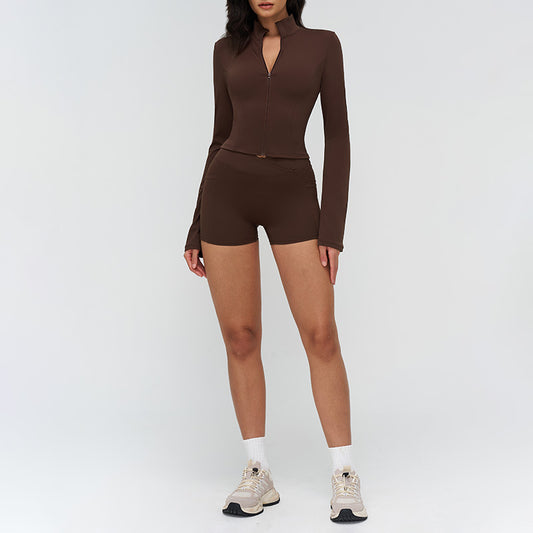 Wholesale Stand-up collar yoga jacket + | Wonderxfans bulk activewear