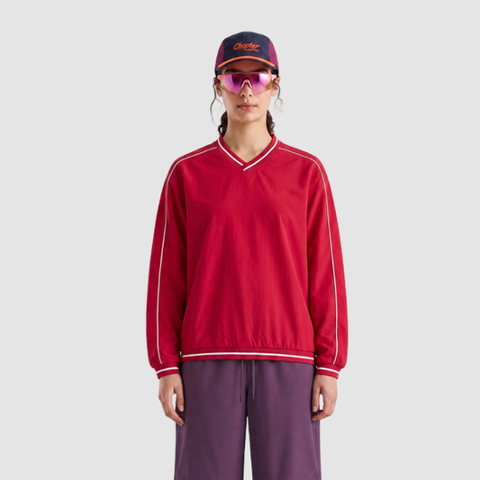 Wholesale Contrast V-Neck Drop-Shoulder Sweatshirt