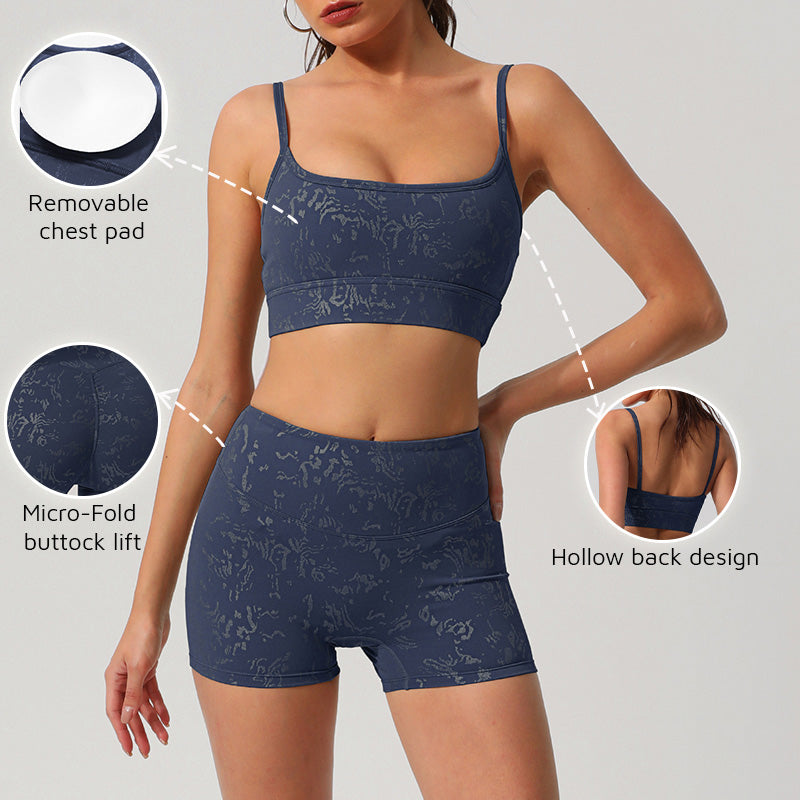 Wholesale Women's Printed Sports Bra + athletic Shorts