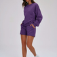 Wholesale loose round neck sweatshirt + loose shorts