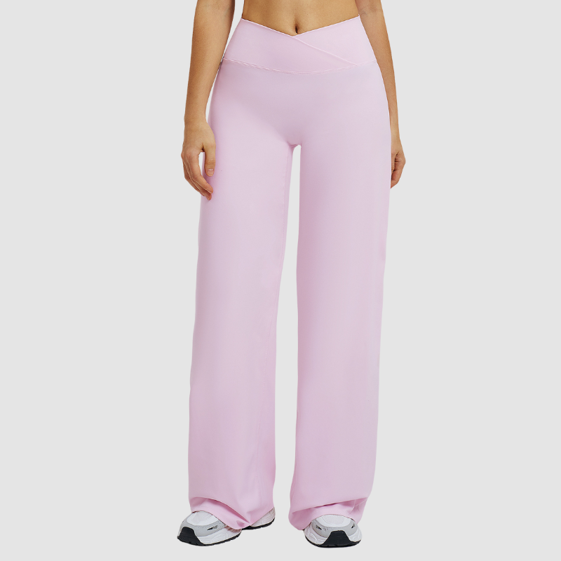 Wholesale high-waisted cross-waist wide-leg pants
