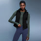Light fleece-lined cropped stand-collar windproof vest