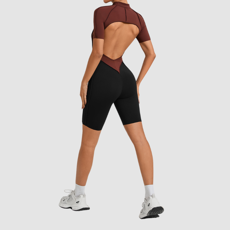 Wholesale Color blocked short sleeve backless | Wonderxfans bulk activewear