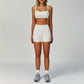 square neck Sports Bra + High-waisted shorts 2-Piece Set