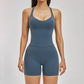 Wholesale yoga tank top with bra pads+high waisted shorts 2-piece set