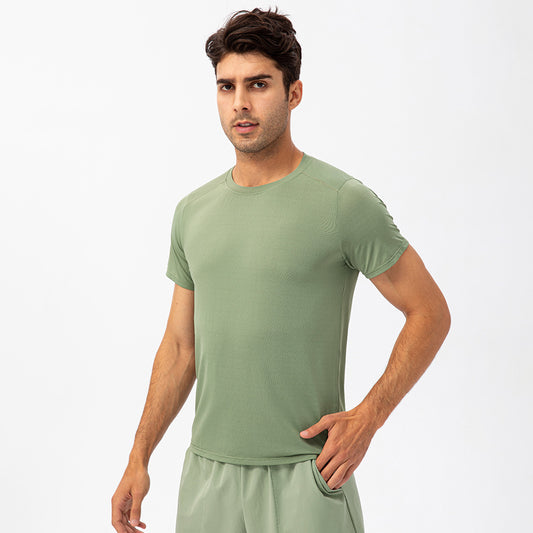 Wholesale Men's solid crewneck sweat-absorbing T-shirt | Wonderxfans bulk activewear