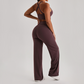 Wholesale Women's Peach Lift High Waist Flare Pants Yoga Set – Cross Back Sports Bra 0258