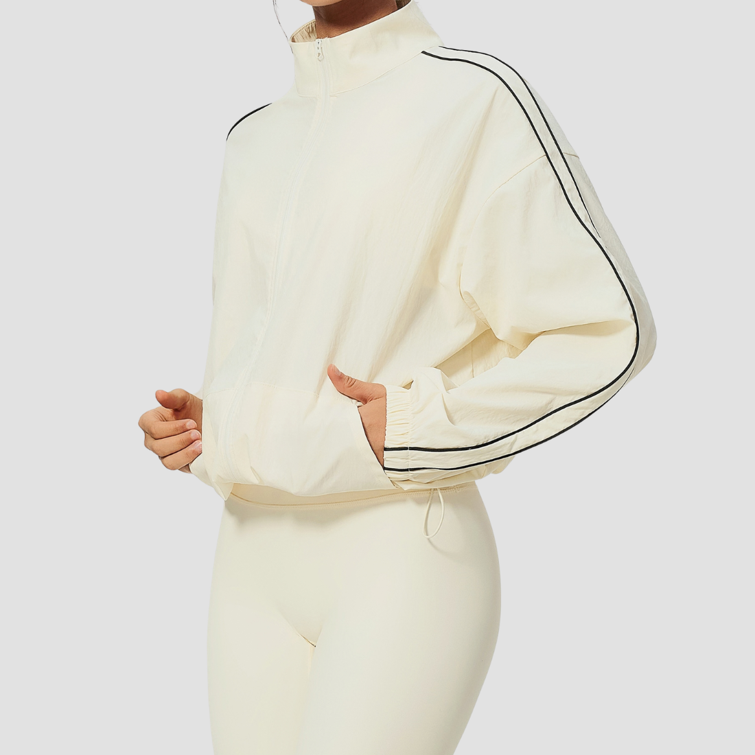 Wholesale Women's Quick drying high elasticity Stand-Collar Zip Sports Jacket