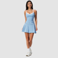 Wholesale I-Shape backless Naked-Feel Sports Bra & Pleated Tennis Skirt Set