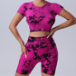 Tie-dye short-sleeve top and shorts two-piece set