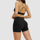 Wholesale thin-strap sports bra + shorts 2-piece set