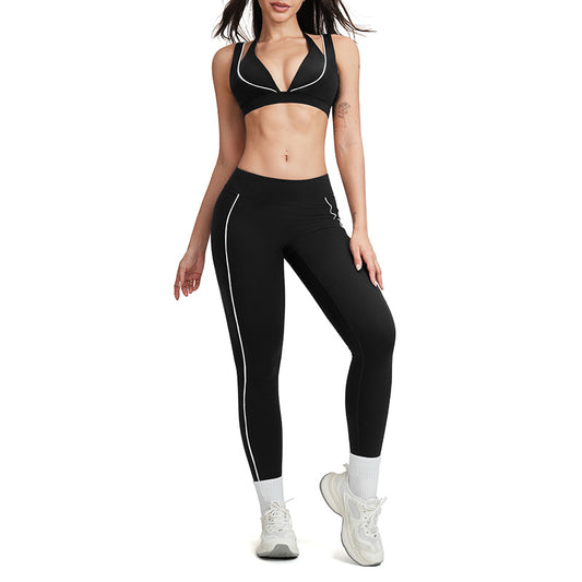Wholesale Color-block backless bra + high-waisted | Wonderxfans bulk activewear