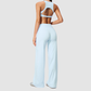 Wholesale Women's Sports Bra and Wide-Leg Pants Set – Brushed Fabric Yoga Set