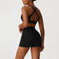 Cross-Back Sports Bra + Butt-Lifting Shorts 2-Piece Set